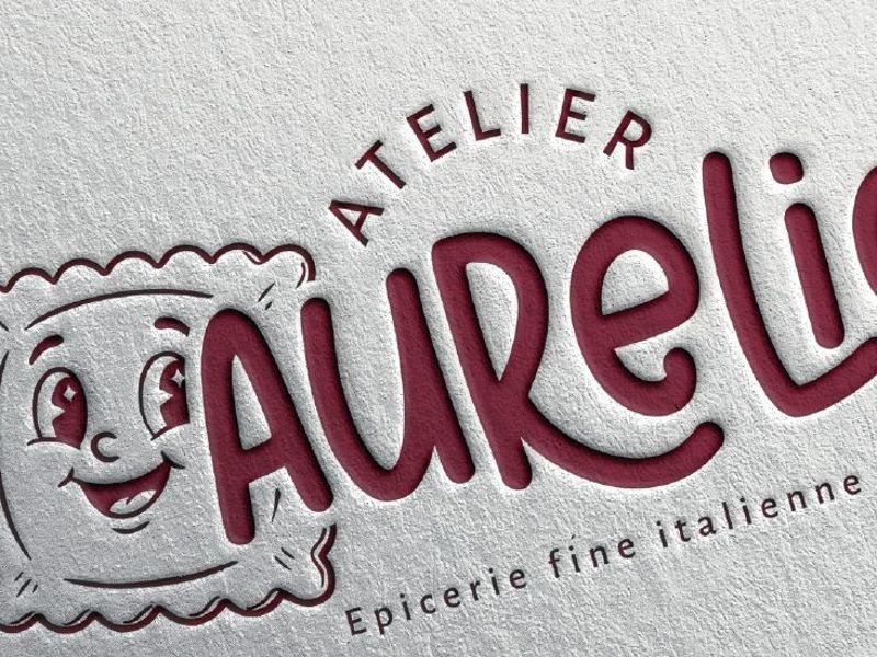 Logo Atelier Aurélio en marquage à sec